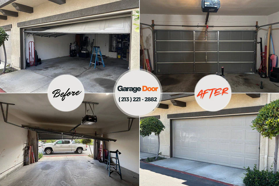 Before and after: garage door repair Dassel, MN